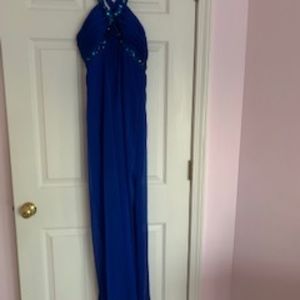 Long Prom dress in Royal Blue.